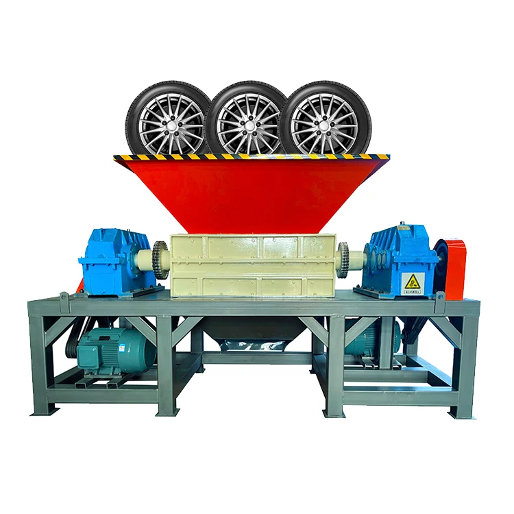 Shear Crushing Two Shaft Shredder Car Metal Tire Metal Recycling Shredder Machine