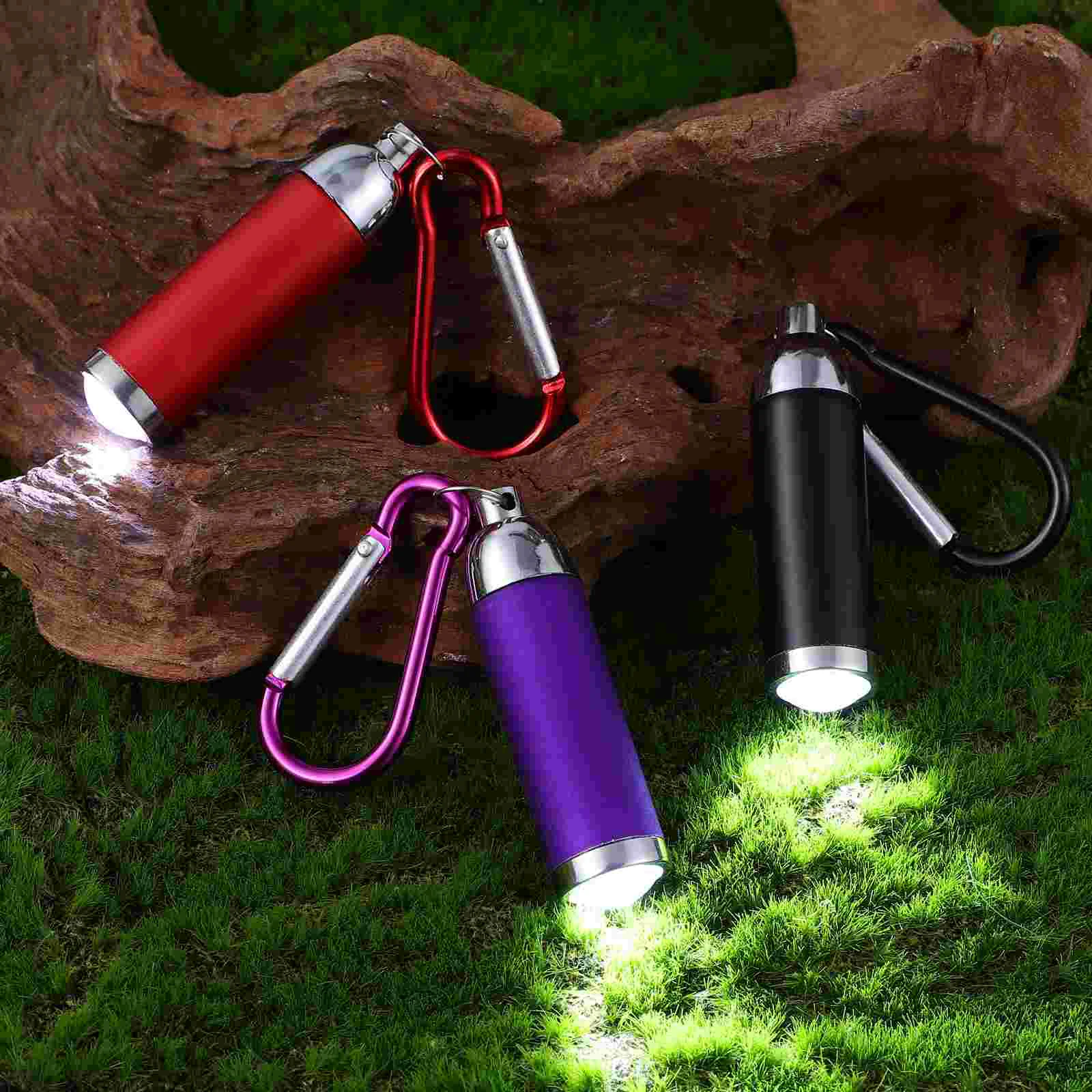 12 PCS Camping Keychain Mini Flashlight Travel Flashlights Micro Torch Climbing Hook