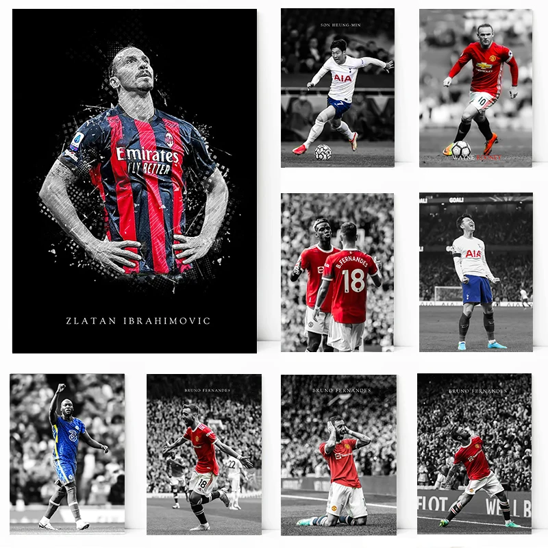 Красочный постер Бруно папоротник-Андес, звезда футбола, празднование осанки, холст, живопись, настенное искусство, картина для гостиной, домашний декор