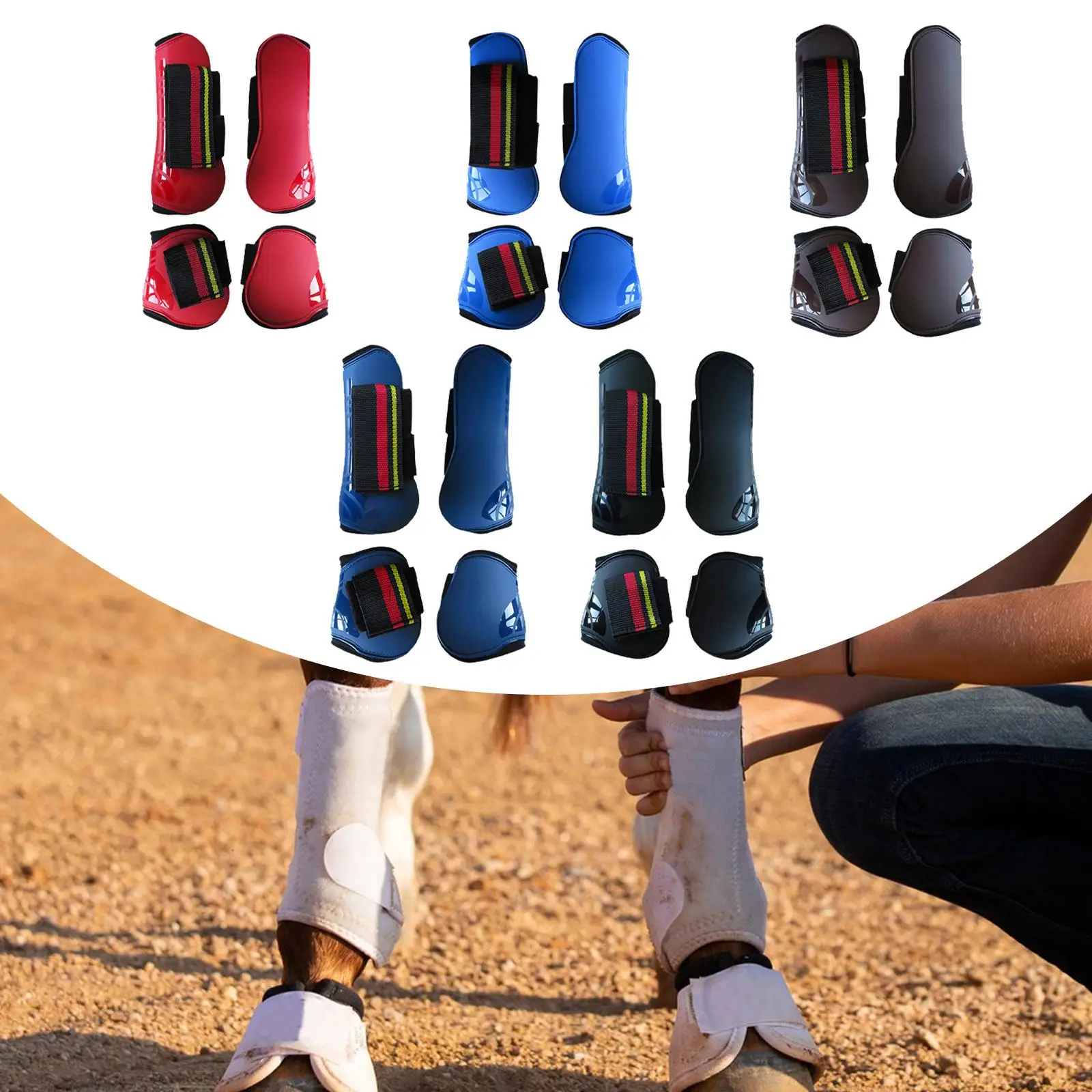 4 Pieces Horse Tendon Boots Horse Guards Set for Riding Jumping Obstacles