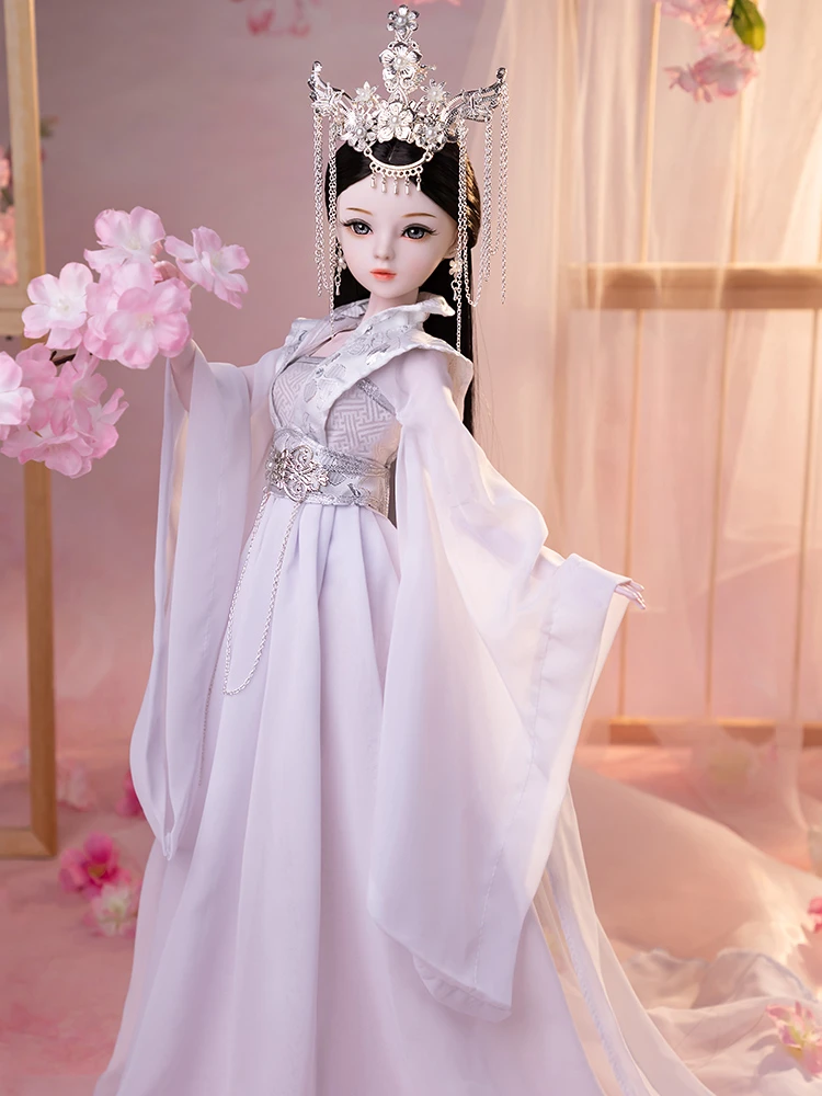 

Handmade Ancient China 1/3 Bjd Doll Full Set 60cm Chinese Hanfu Girl JinMi FuYao Ball Jointed Doll with Make Up Toys for Girls