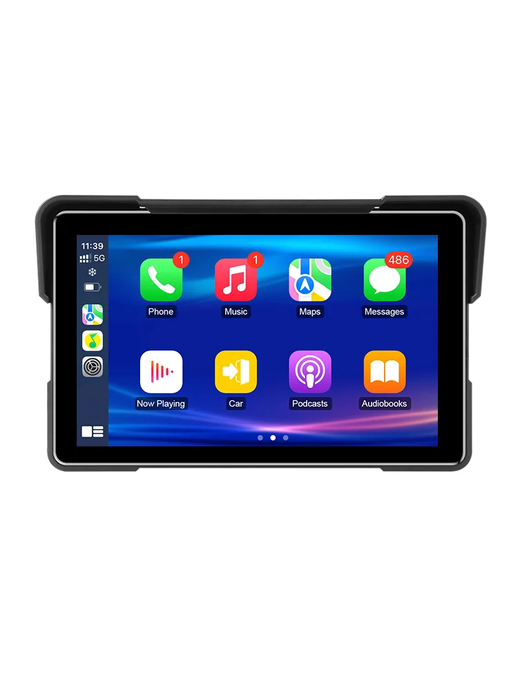 Jansite 5 i 7-calowy przenośny inteligentny monitor motocyklowy, cyfrowa tablica rozdzielcza, bezprzewodowy CarPlay, Android Auto, podwójny Bluetooth, TPMS, nawigacja GPS, ekran wodoodporny IP67 dla — 2