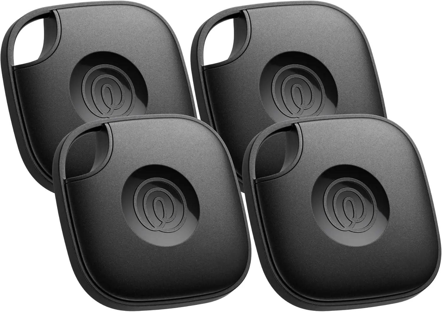 

Bluetooth Tracker 4-Pack Black, Find Keys Bags Phones iOS Android Compatible