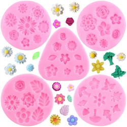 Flower And Leaf Silicone Mold Daisy Fondant Molds Cake Decorating Tools DIY Candy Resin Clay Moulds Chocolate Gumpaste Mould