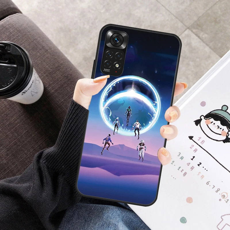 샤오미 레드미 만화 발로란트 케이스, 레드미 노트 11 10 9 8 12 프로 10S 11S 12S 커버, 레드미 9 10 10A 9C 10C 12C 용