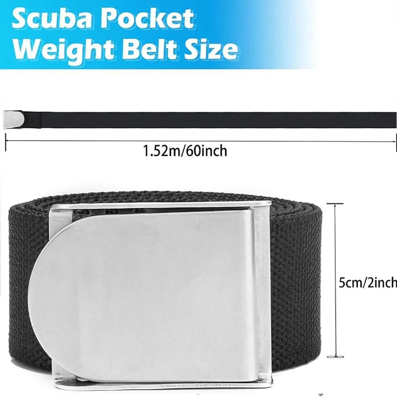 Diving Weight Strip Stainless Steel Buckle Quick Release Belt for Technical and Recreational Scuba Diving Accessories