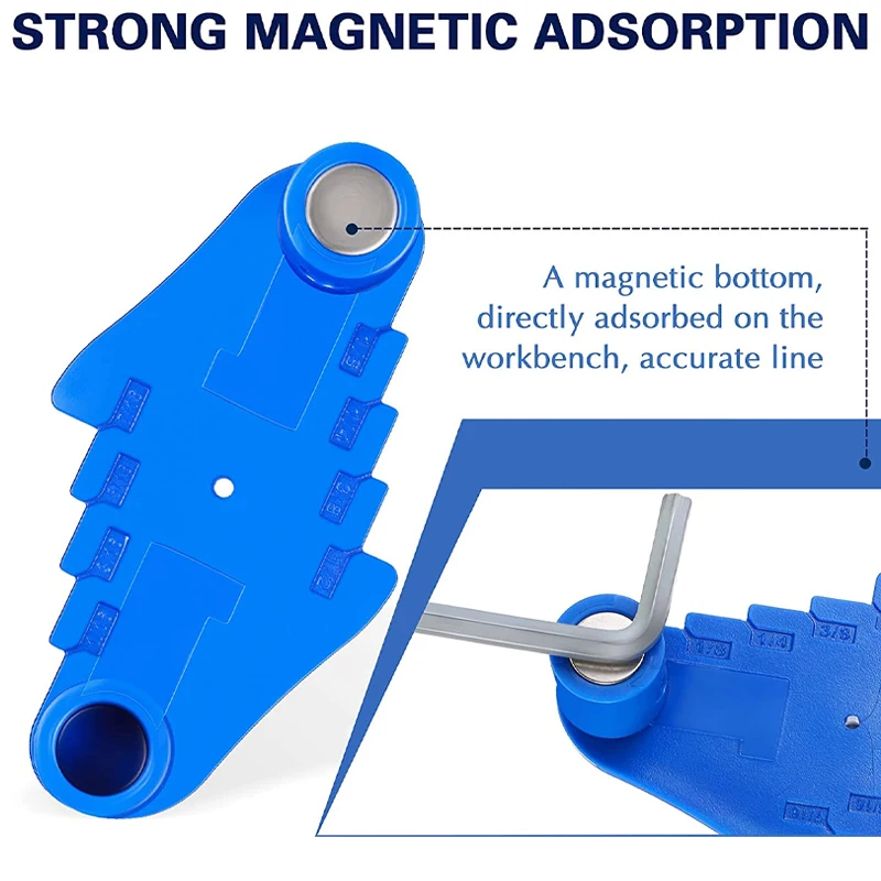 Woodworking Hand Tool Center Line Gauge Finder Multifunction Drilling Positioner Marking Tool Adjustable Portable Center Scriber