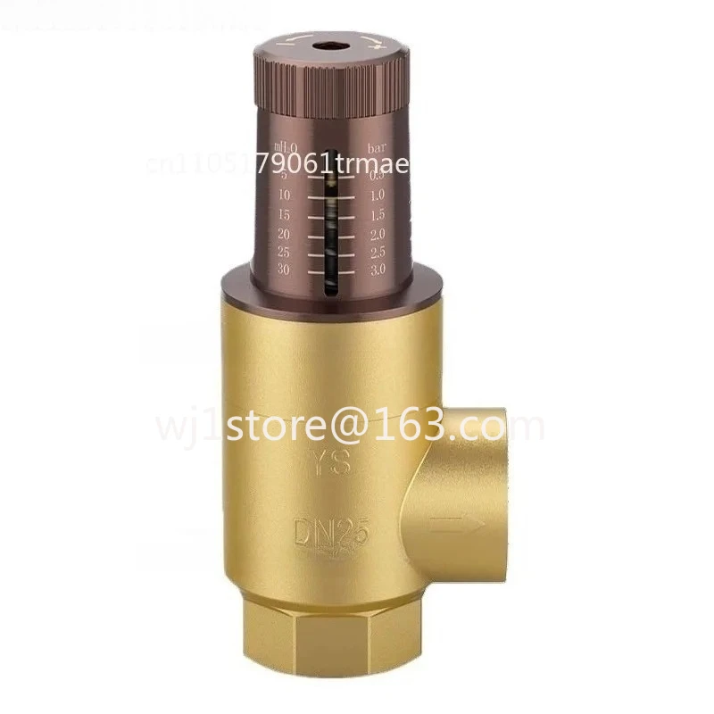 Copper differential pressure bypass valve, air conditioning heat pump visual adjustable differential pressure bypass valve