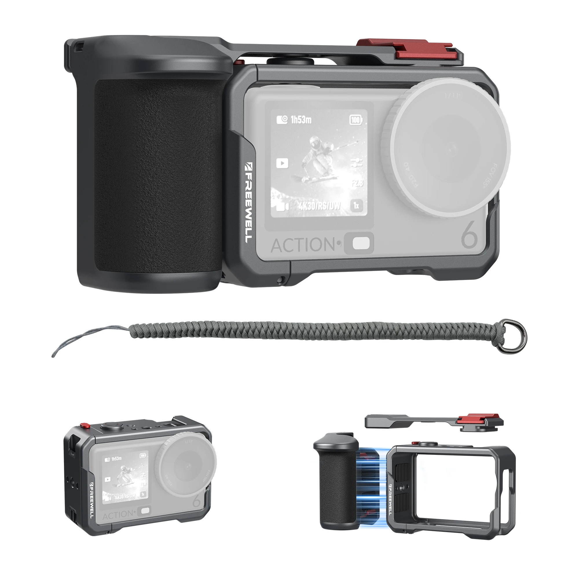 

Freewell Creator Pro Camera Cage for DJI Osmo Action 6, Magnetic Quick Connect, Cold Shoe Mount & Shockproof Rigging Accessories