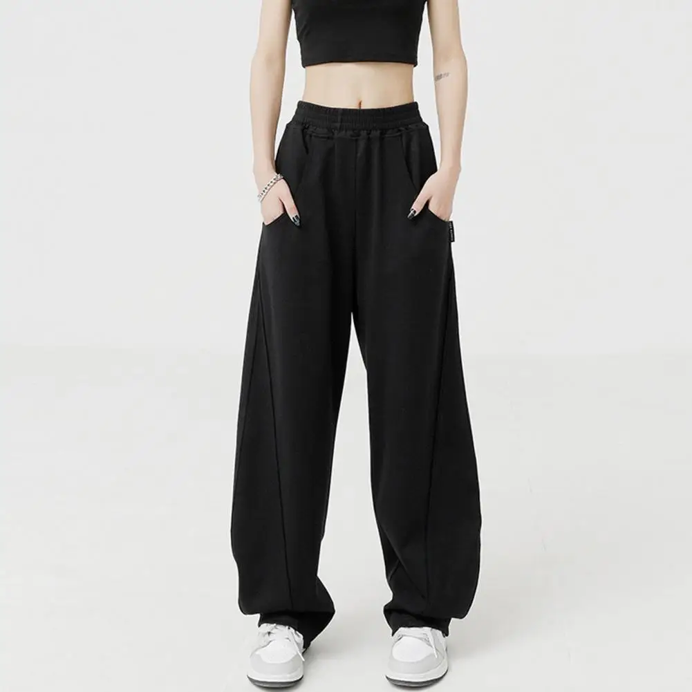 

Women Casual Pants Casual Wide-leg Trousers High Elastic Waist Women's Wide Leg Pants with Deep Crotch Soft for Streetwear