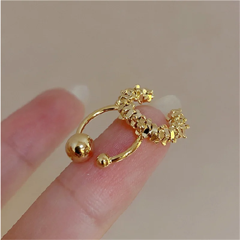 Fashion C-shaped Earring Metal Non-Piercing Bone Ear Cuff Clip Earrings Fake Cartilage Ear for Women Punk Jewelry 2Pcs/Set