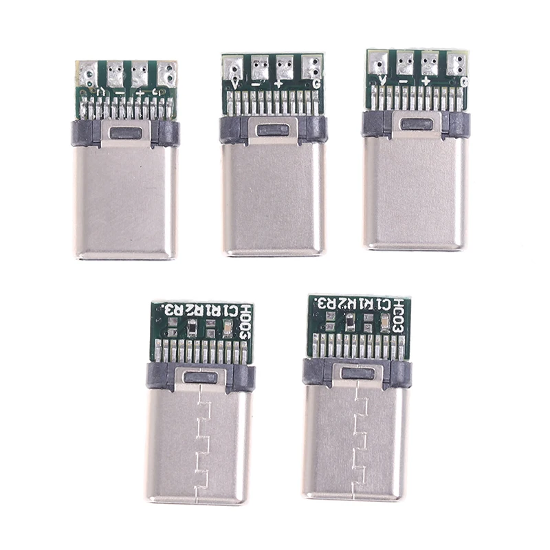 5/10Pcs USB 3.1 Type C Male DIY Solder Cable Plug Connector Socket PC Board