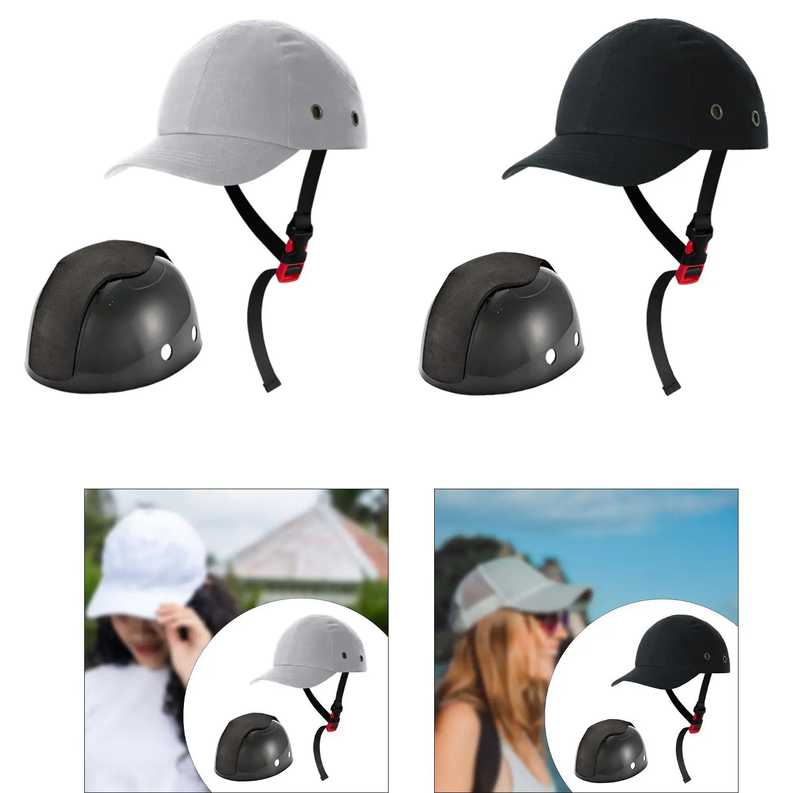 

Baseball Bump Hat Casual Breathable Men Lightweight Shockproof Adjustable Sun Hat for Factory Riding Summer Hiking Gardening