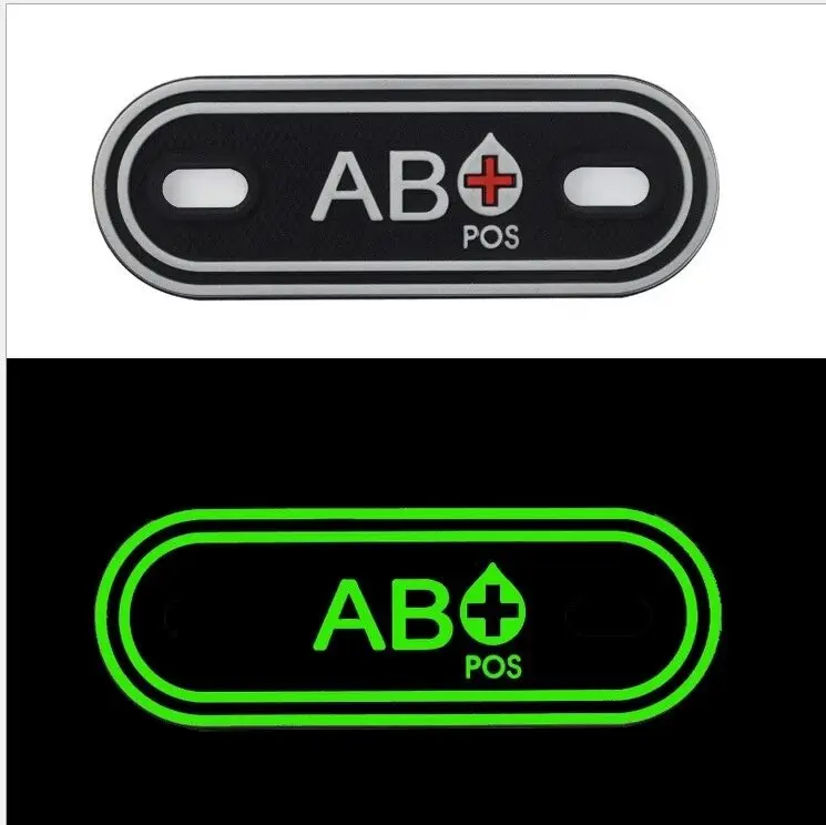 PVC Army Tactical Negative Blood GROUP Positive A B AB O POS Blood + - Neg Type PATCHES ID Tag BADGE Appliques