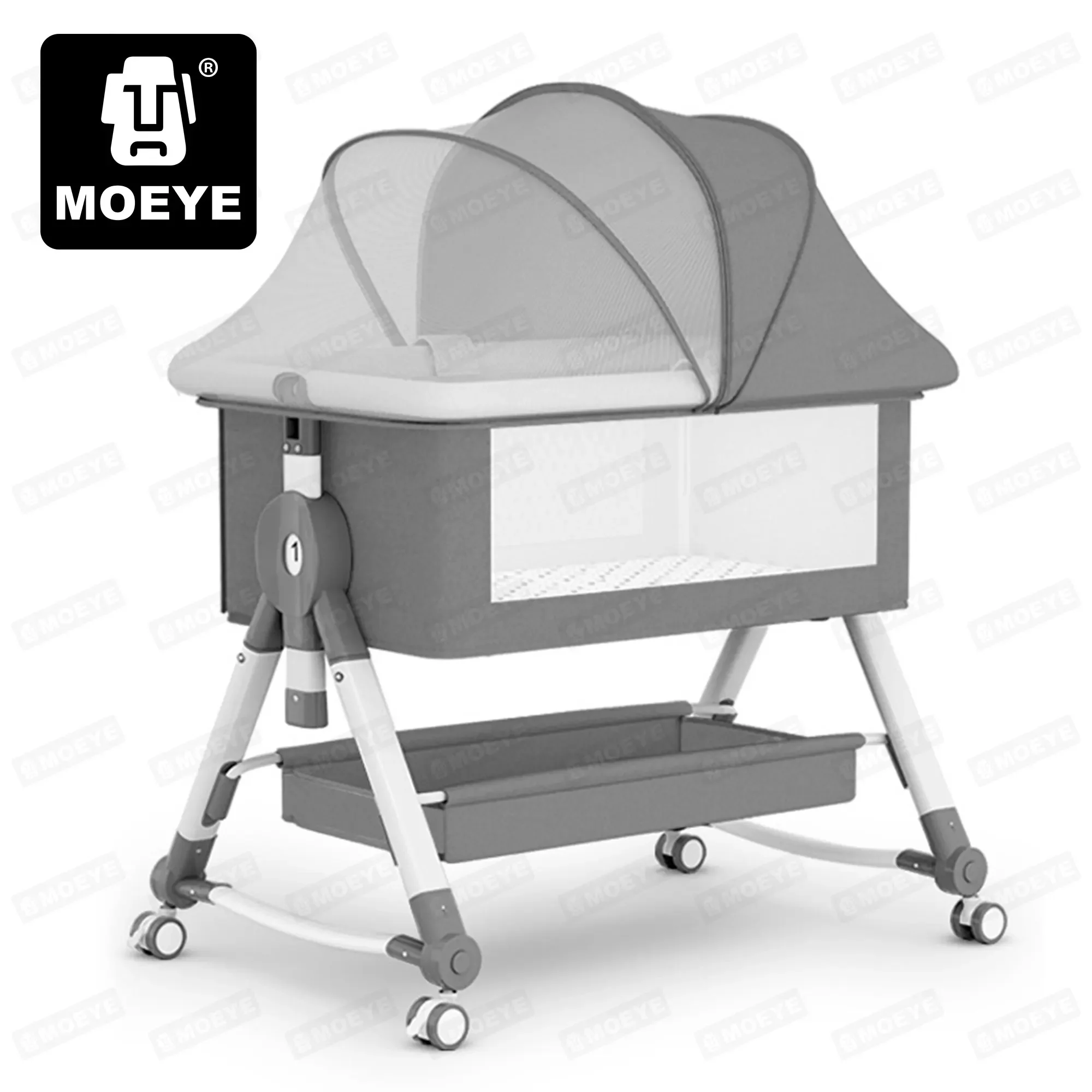 

Baby Bed Crib Portable Bassinet Bedside Liftable Cradle Bed Playpen NewbornWith Changing Table Storage Bag Mosquito Net