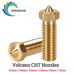 Boquilla clon CHT Volcano, boquillas de latón de 0,4mm y 0,6mm, cabezal de impresión de tres ojos de alto flujo para Ender 3, accesorios de impresora 3D de 1,75mm, novedad