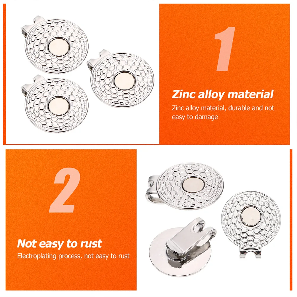 

2pcs Golf Ball Markers Zinc Alloy Hat Clips Cap Durable Lightweight Portable For Golfers Club Souvenir Gift Outdoor Sports
