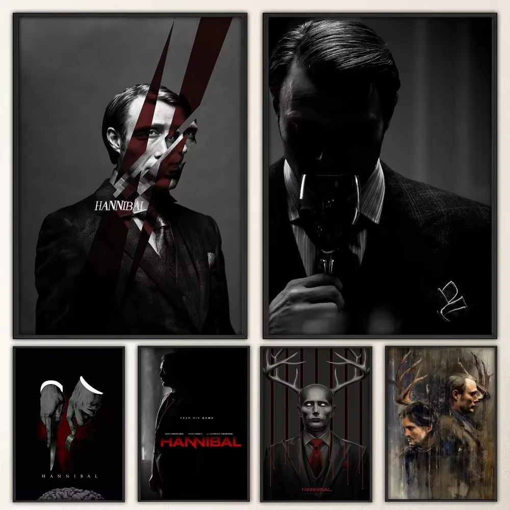 Póster de la serie de televisión de Hannibal, pegatina de pared elegante para sala de estar, Bar, pintura decorativa Vintage