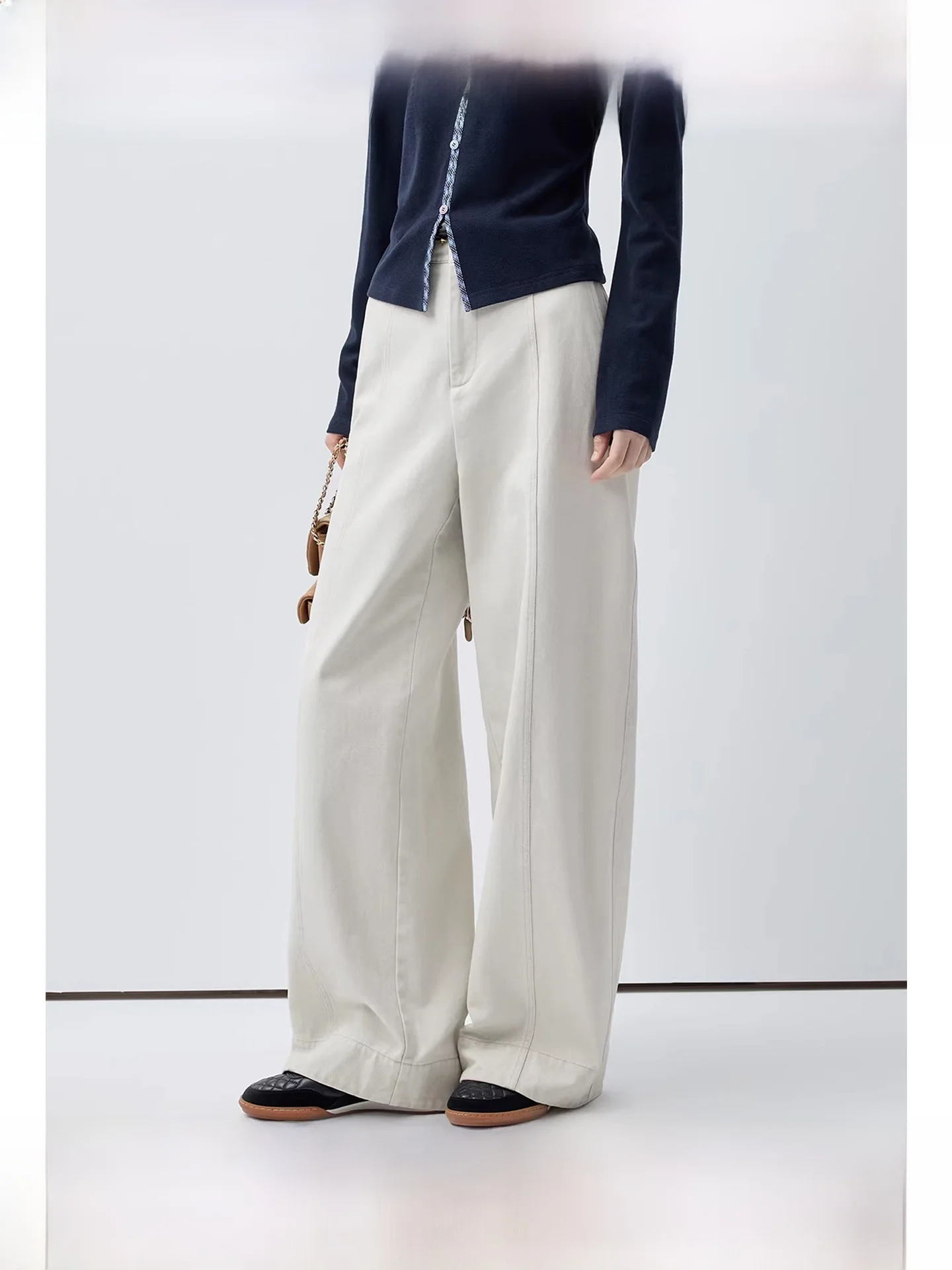 

High Waist Wide Leg Pants plus Size Casual Spring New Style Meat Concealing Slimming Women's Clothing Versatile plus Size MM