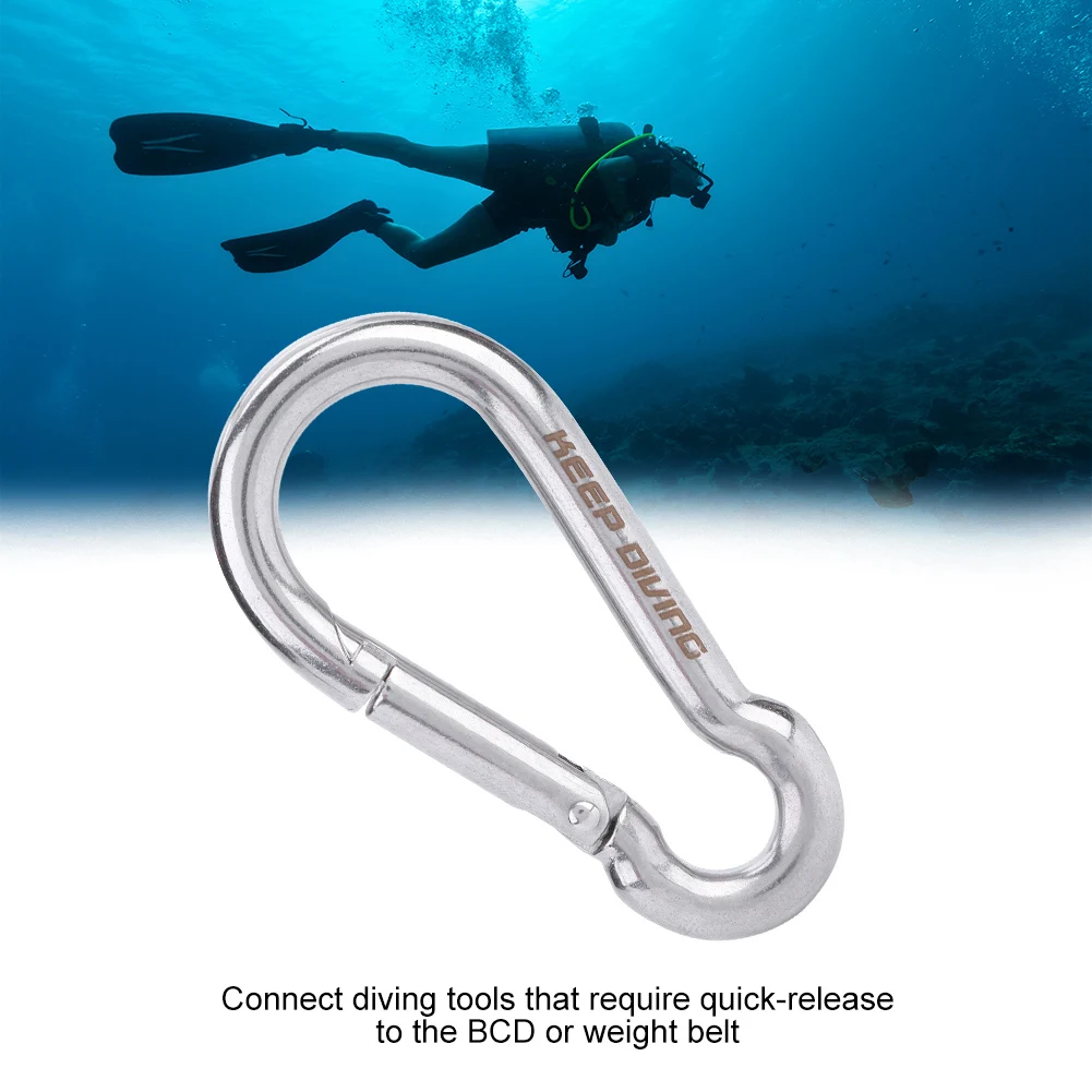 KEEP DIVING Scuba Diving 316 Stainless Steel Carabiner Clip Boats Kayak Snap Hook Spring Snap Carabiner Diving Equipment