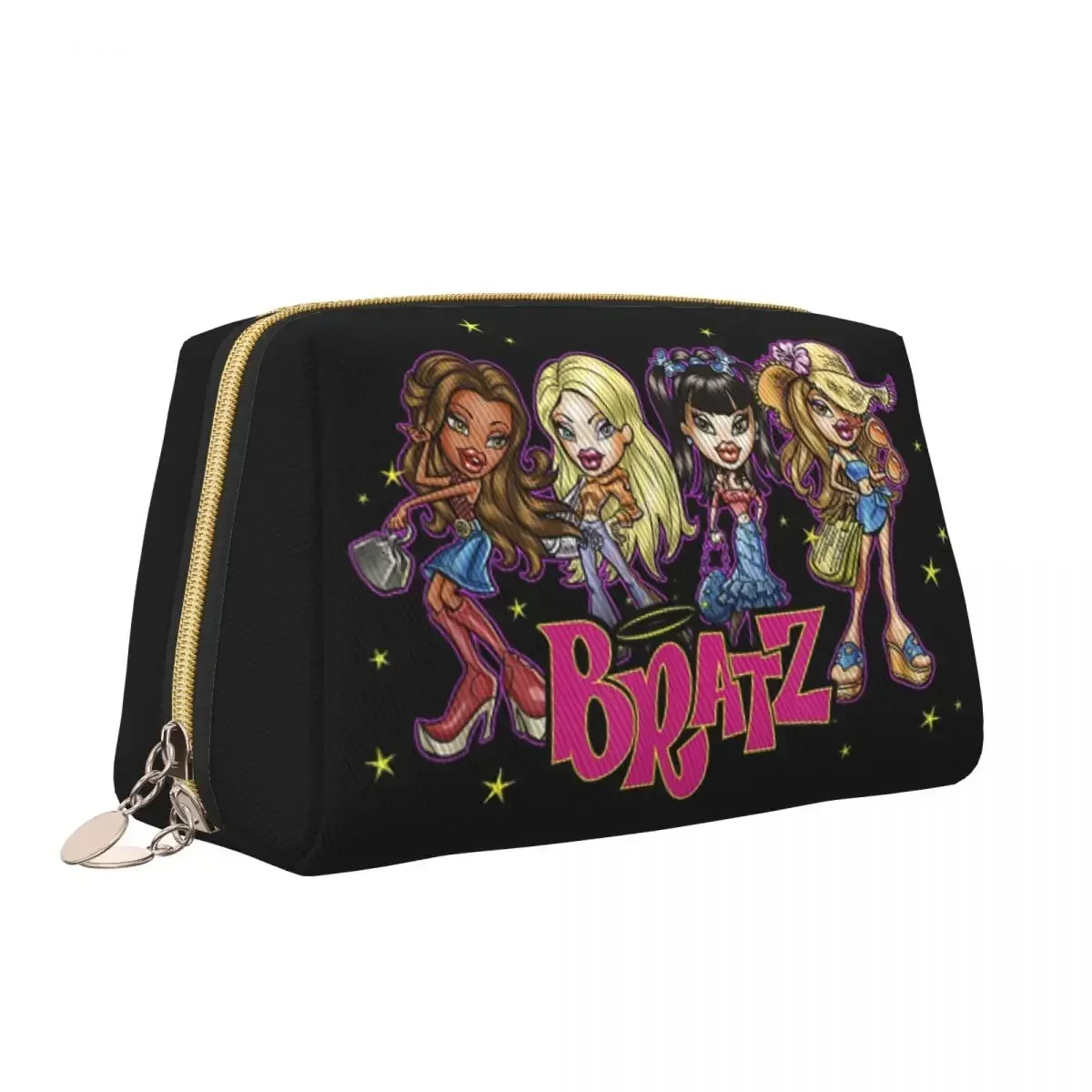 Bolsa de aseo de muñeca Bratz Rock Angelz de viaje, organizador de maquillaje cosmético de película de Tv de dibujos animados Kawaii, estuche Dopp de almacenamiento de belleza para mujer