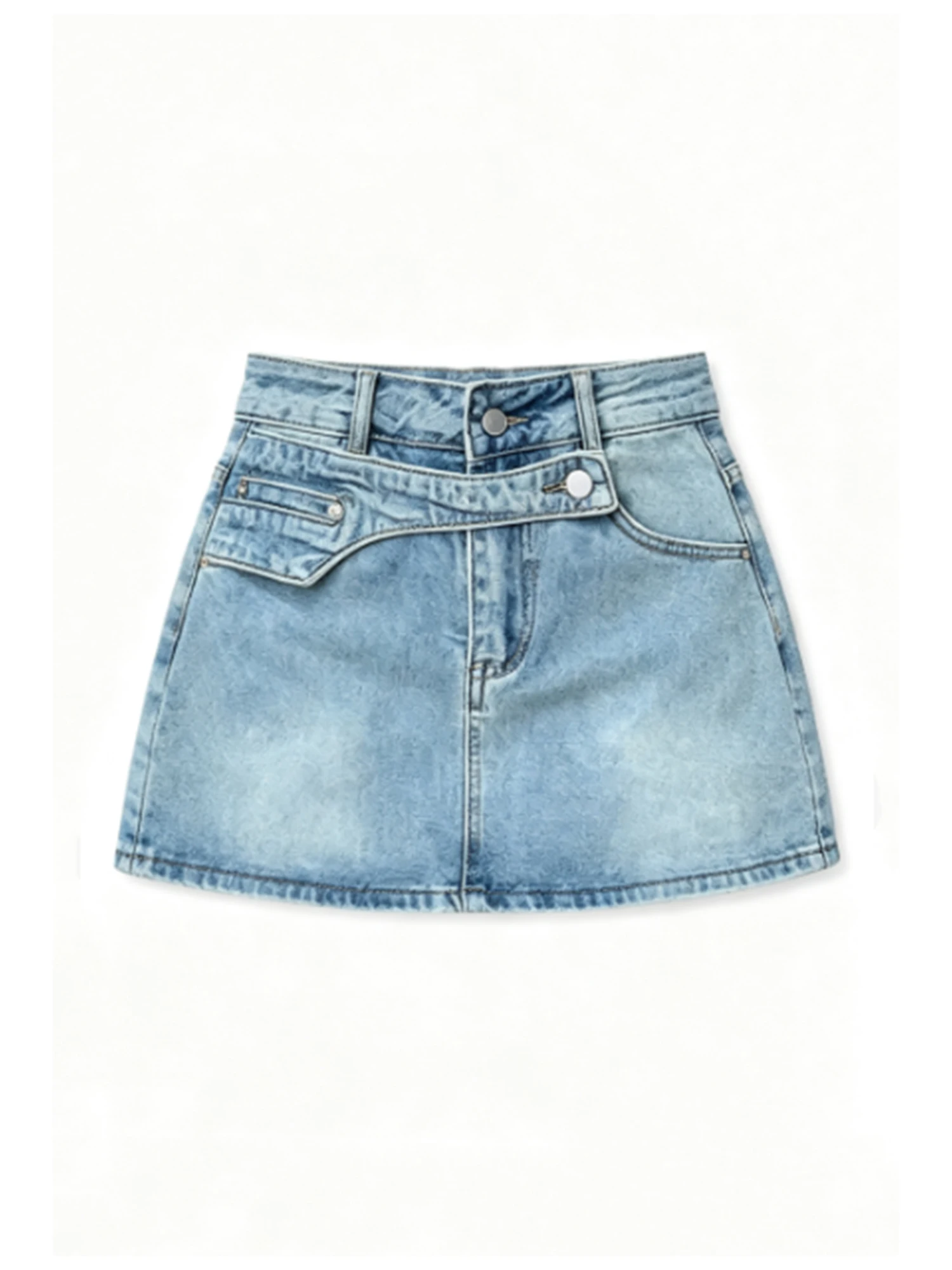 Women's Denim Skirt Y2K Gyaru Vintage Cowboy Skirt Korean Style Sexy Slim High Waist A-line Bodycon Mini Skirt for Women Summer
