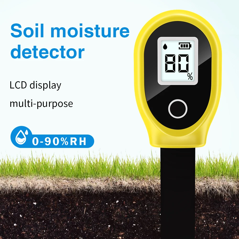 Soil Moisture Meter Mini LCD Digital Soil Hygrometer Garden Flowers Plants Soil Humidity Detector Water Content Analyzer