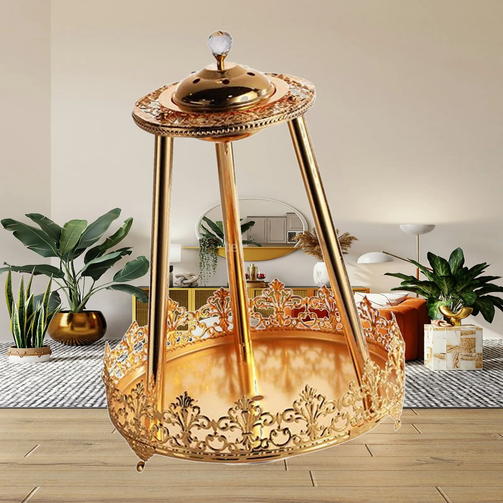 Fruit Tray with Incense Burner Candy Serving Plate Serving Tray Table Organizer