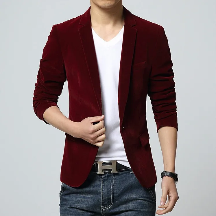 

Casual Tailored Men's Jaet Large Size Korean Sle Small Suiting Coat Busin Gentleman Long Sve Stand Fit Office Wear