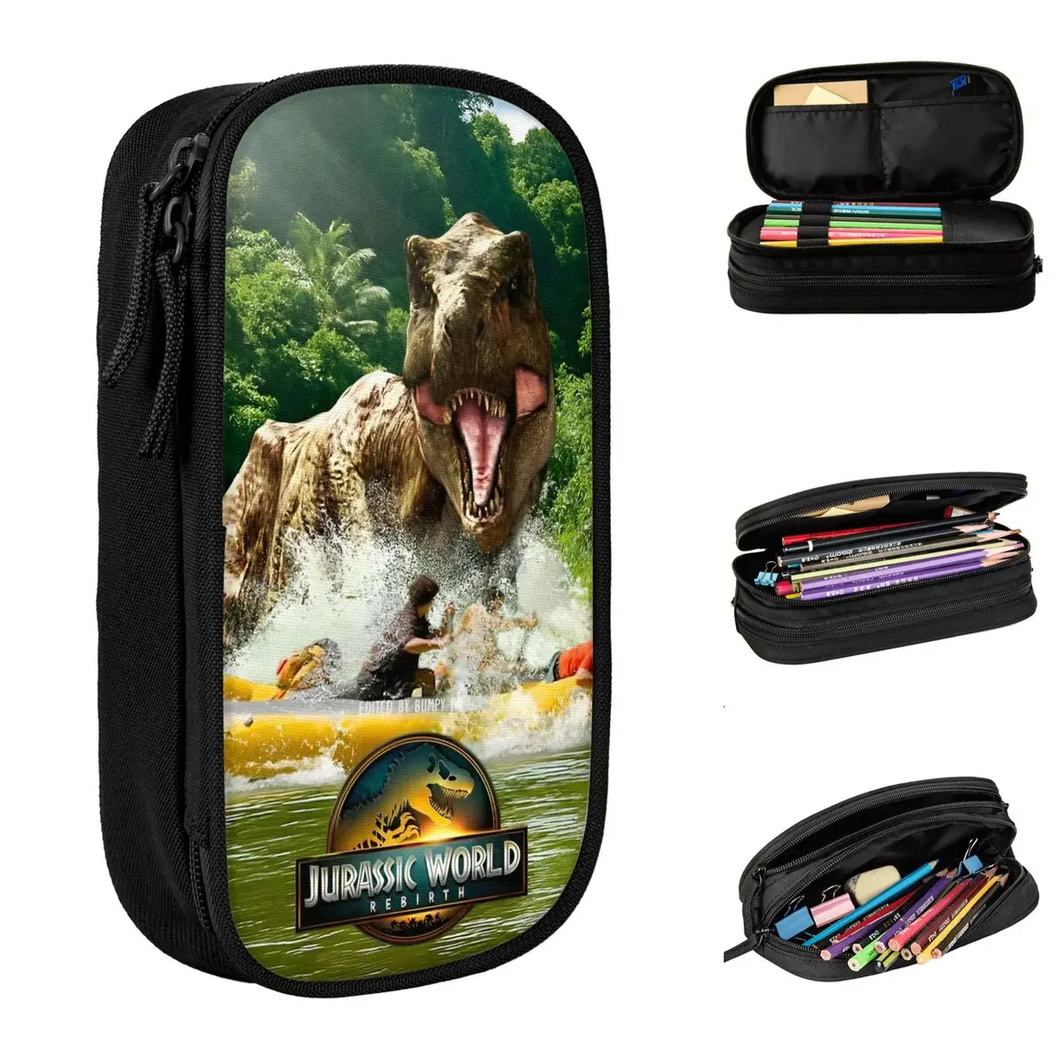 Jurassic World Rebirth ดินสอ 2025 ไดโนเสาร์ฟิล์ม Pencilcases ปากกาดินสอกระเป๋านักเรียนโรงเรียนของขวัญเครื่องเขียน