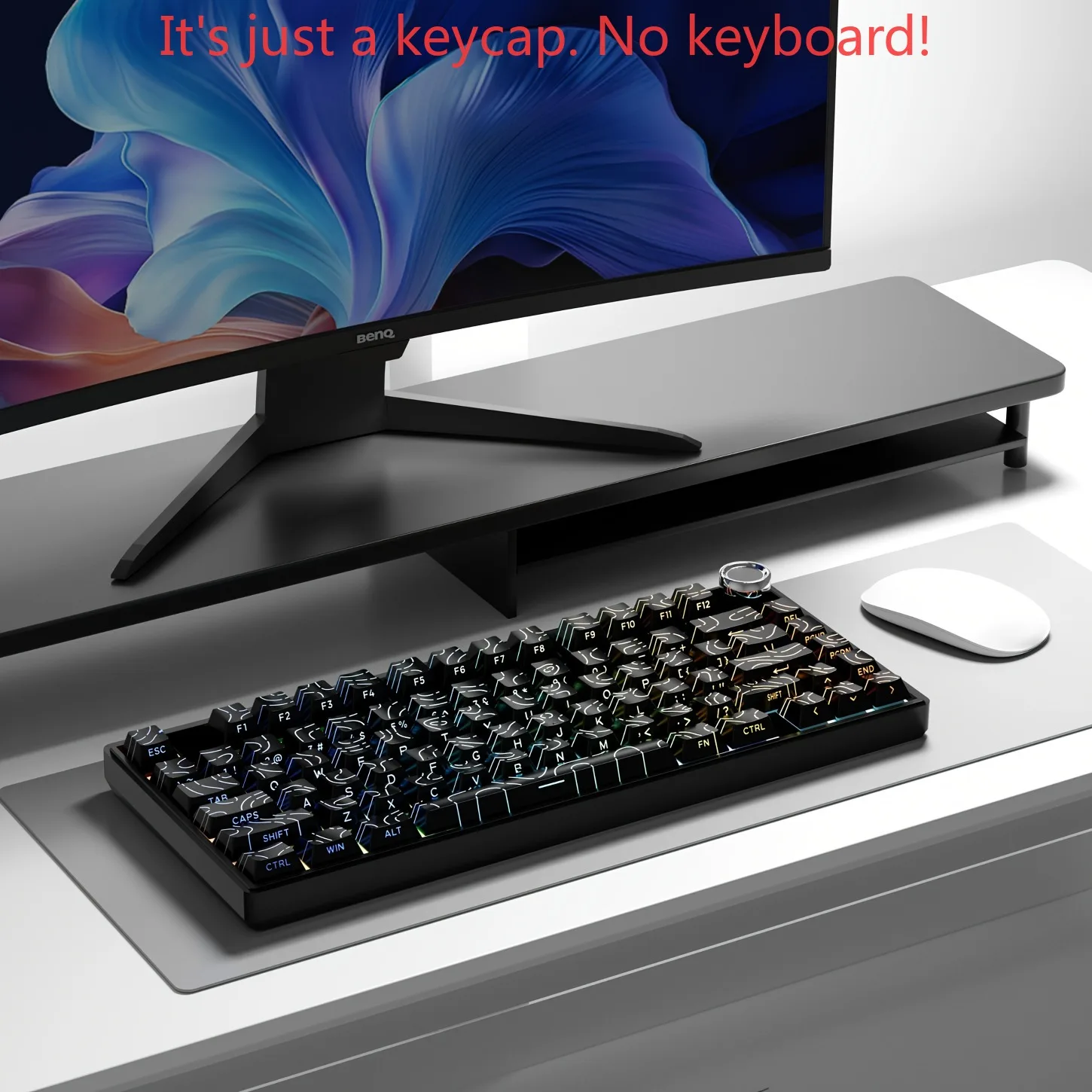 Cherry Profile PBT Keycaps Black Contour Side Print Backlit 97 Keys for Magnetic Switch Mechanical Keyboard 61 68 75 87 Layout