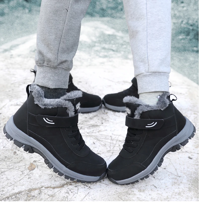 Unisex Winter Outdoor Berg-Baumwollschuhe Rutschfeste Warme Fleece-Gefütterte Wanderstiefel Wasserdichte Kältebeständige Schneestiefel 35-46 – Detail 35