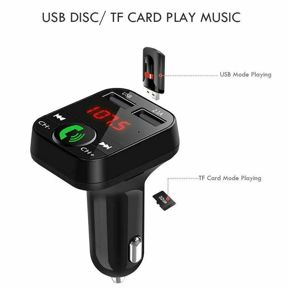 

1pac Car MP3 Player Battery Charging Units 2 USB Charging Ports (5V/2.1A And 1.0A) FM Transmitter+USB Charger+MP3 Player MP3/WMA