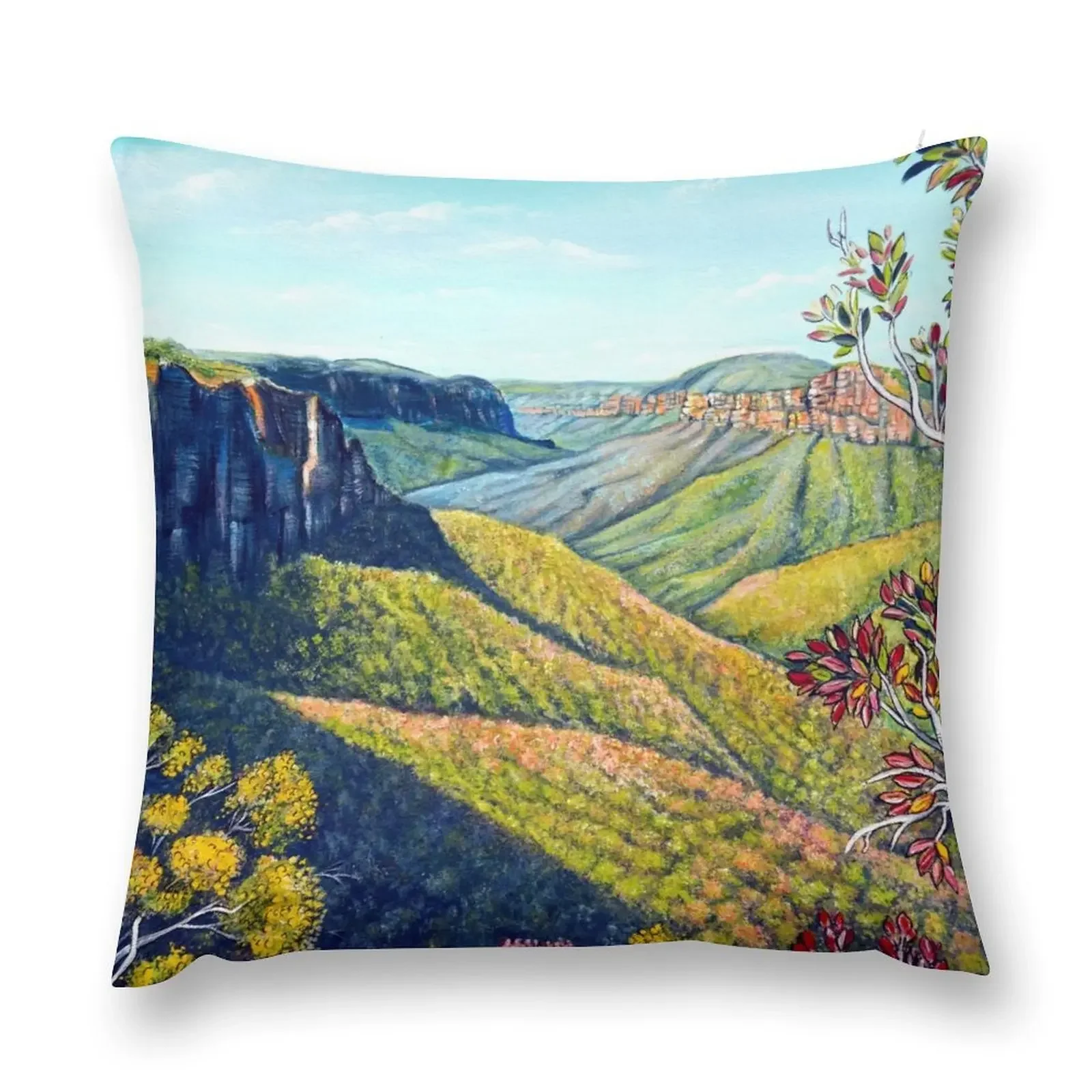 Govetts Leap, Blue Mountains Throw Pillow Pillow Decor Decorative Cover For Living Room pillow