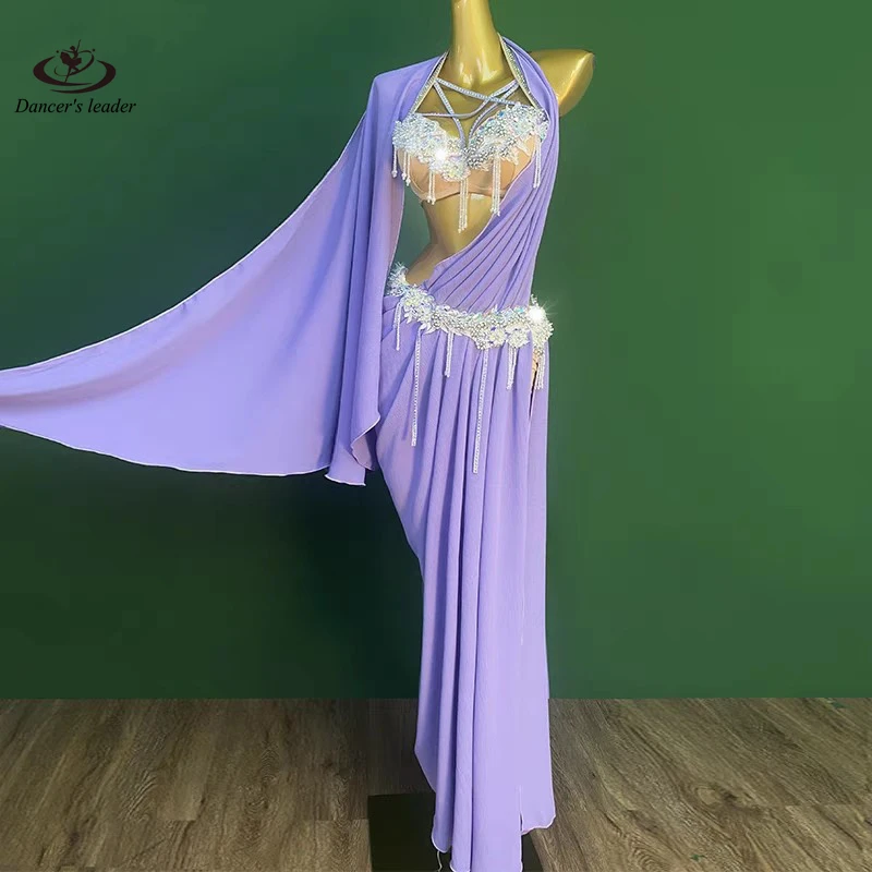 Buikdans volwassen jurk met strass steentjes, hoogwaardige minimalistische geplooide mantel, professionele Samba-kleding voor dames