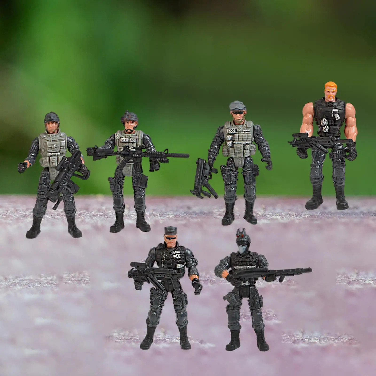 

6Pcs Special Forces Army Men Figures and Accessories Assorted Figures Playsets for Teens Children Boys Kids Party Decoration