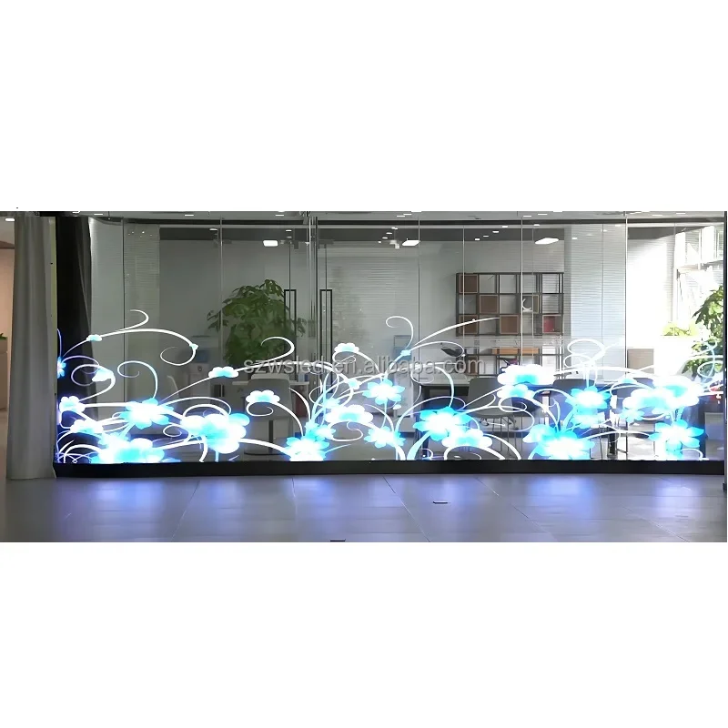 Factory price self-adhesive advertising display ultra-thin holographic transparent LED screen display