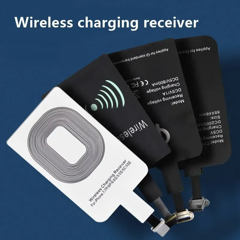 Wireless Charger Receiver Support Type C/Micro USB/Lightning Fast Wireless Charging Adapter for IPhone 5 Android Wireless Charge