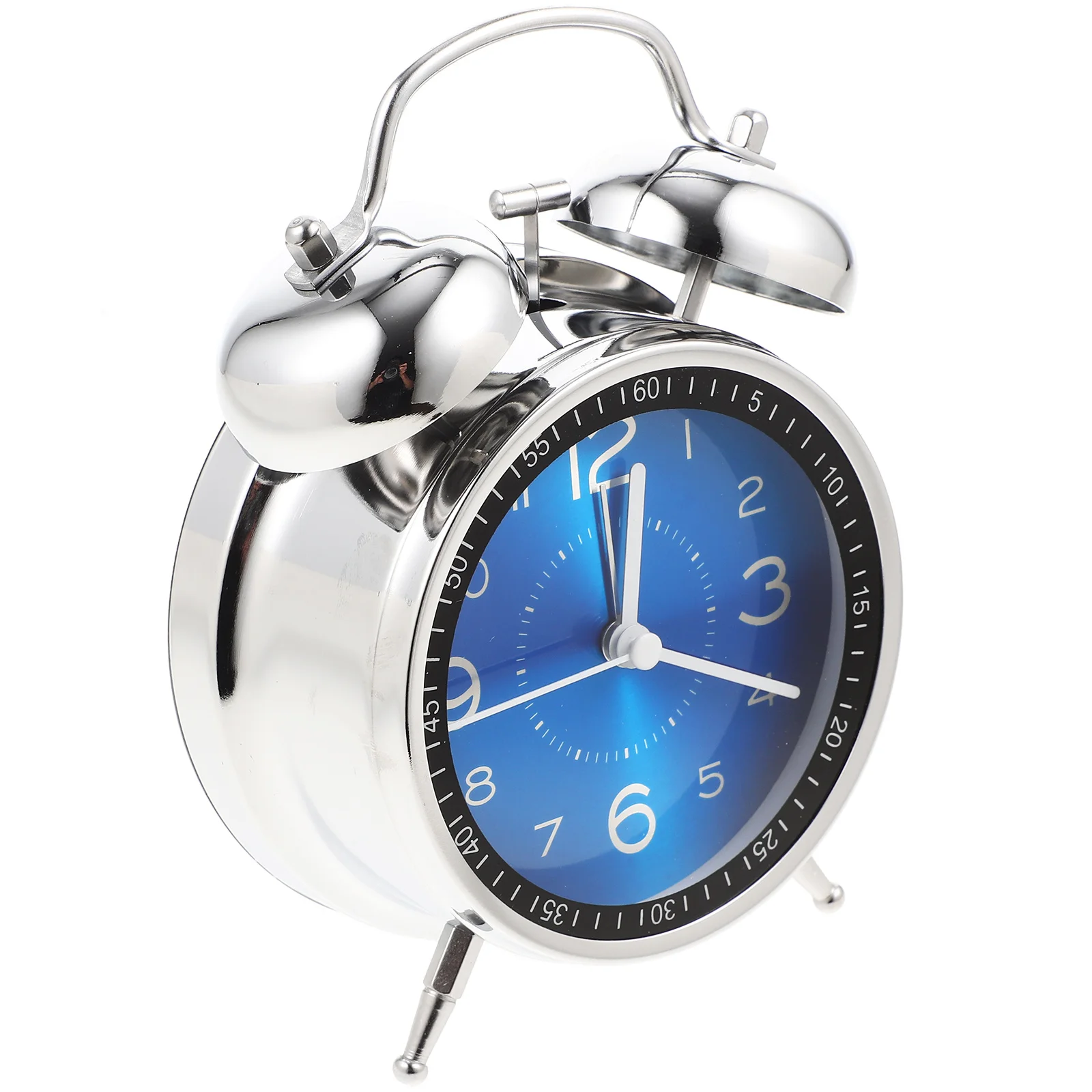 

Led Quartz Alarm Clock For Bedroom Silent Bedside Operated Decor Desktop Clock Round Mute Alarm Travel Small Size Iron