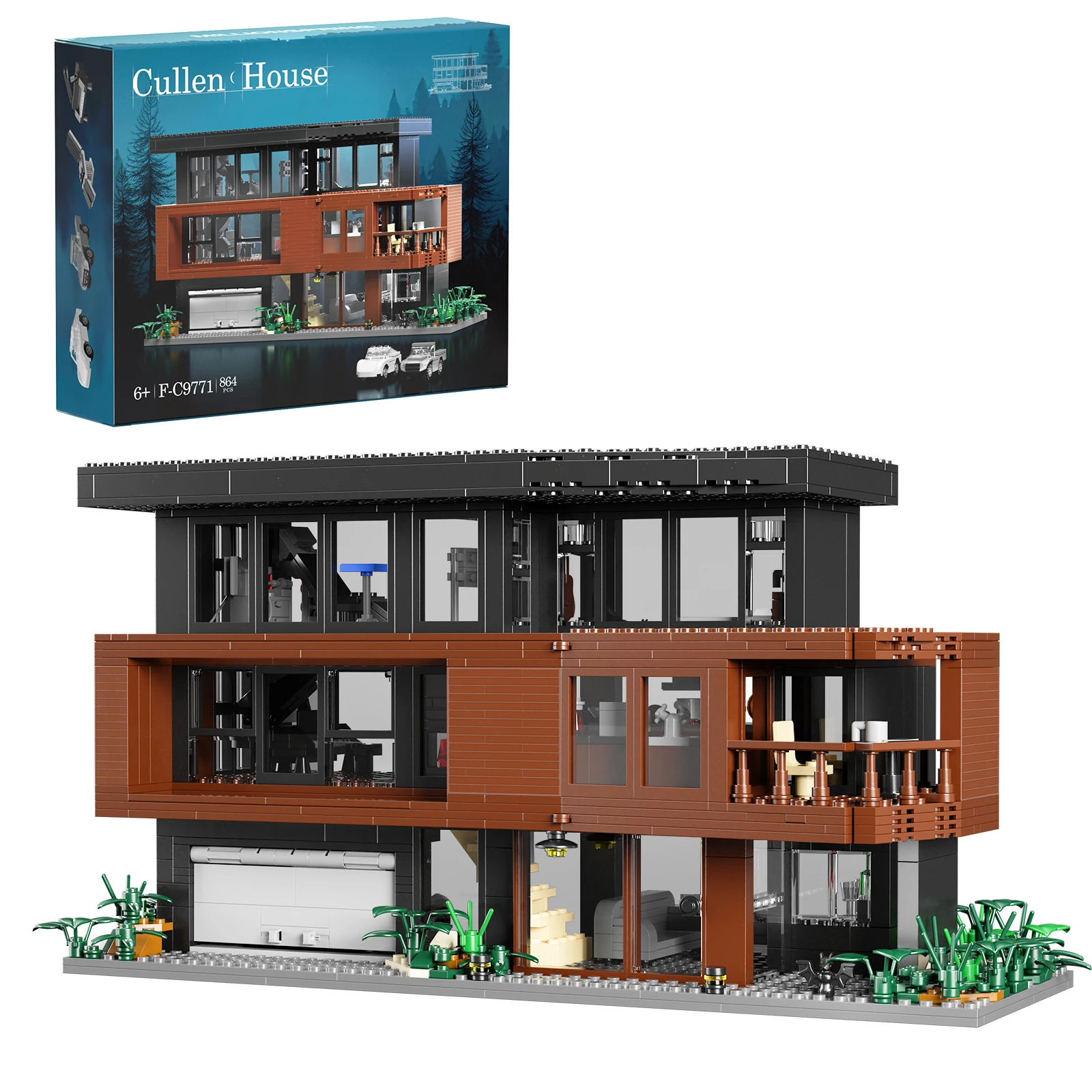 NEW MOC Twilighted Cullen House Architecture Building Blocks Set 864 PCS Villa Forest Cottage Model Toys for Adults Gifts