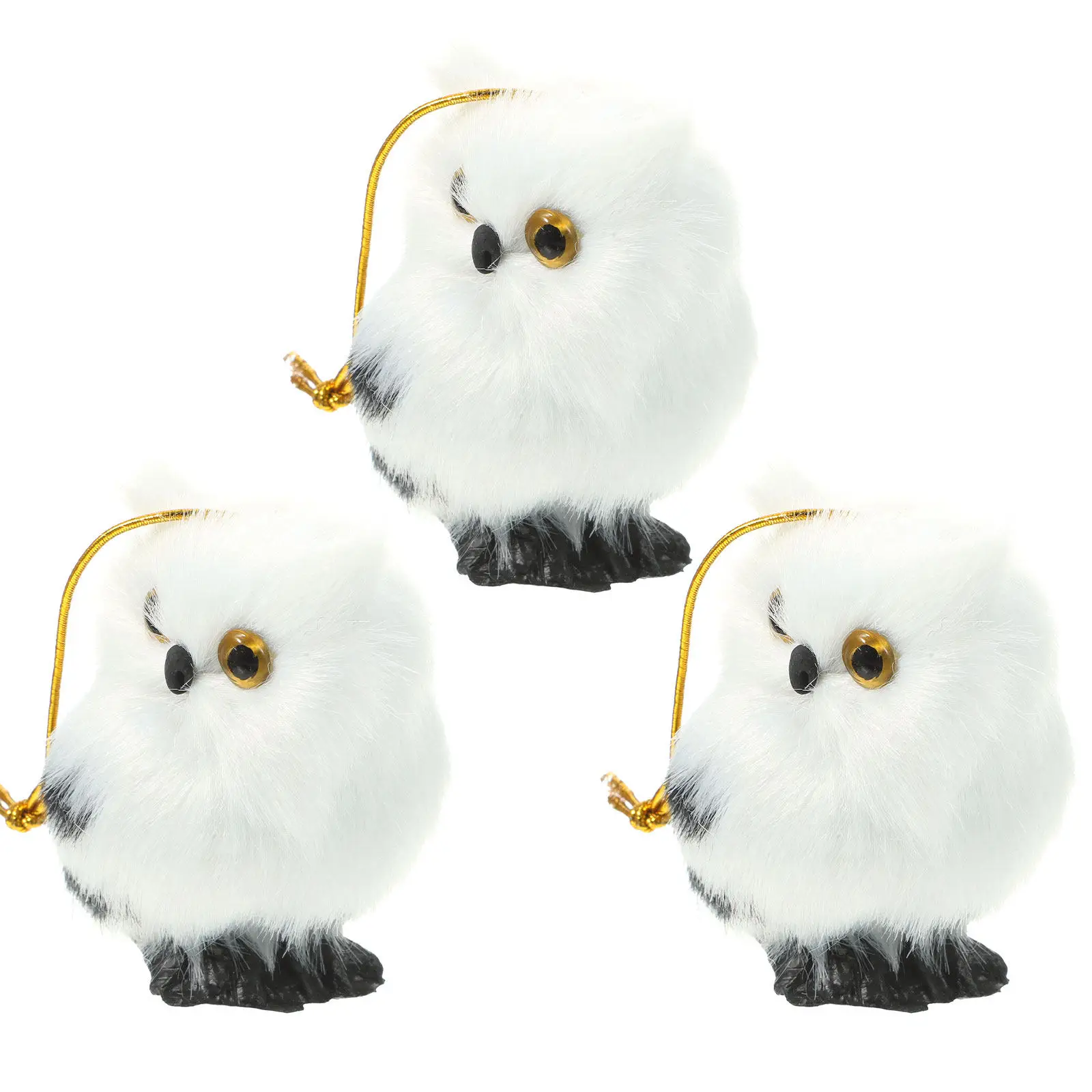 

3Pcs Adorable Owl Tree Hanging Ornament Soft Simulation Design for Holiday Decor Party Props Christmas Tree Decoration Owl