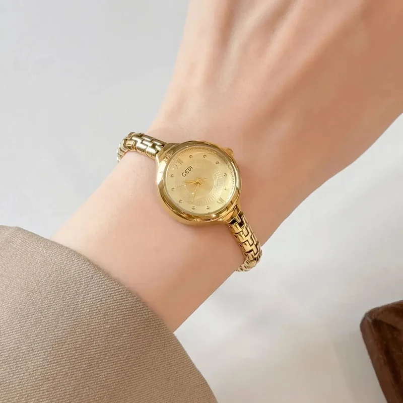 2025 Luxury Ladies' Watch High-Quality Women's Timepiece Gold-Tone Delicate Bracelet Premium Water-Resistant Quartz Watch