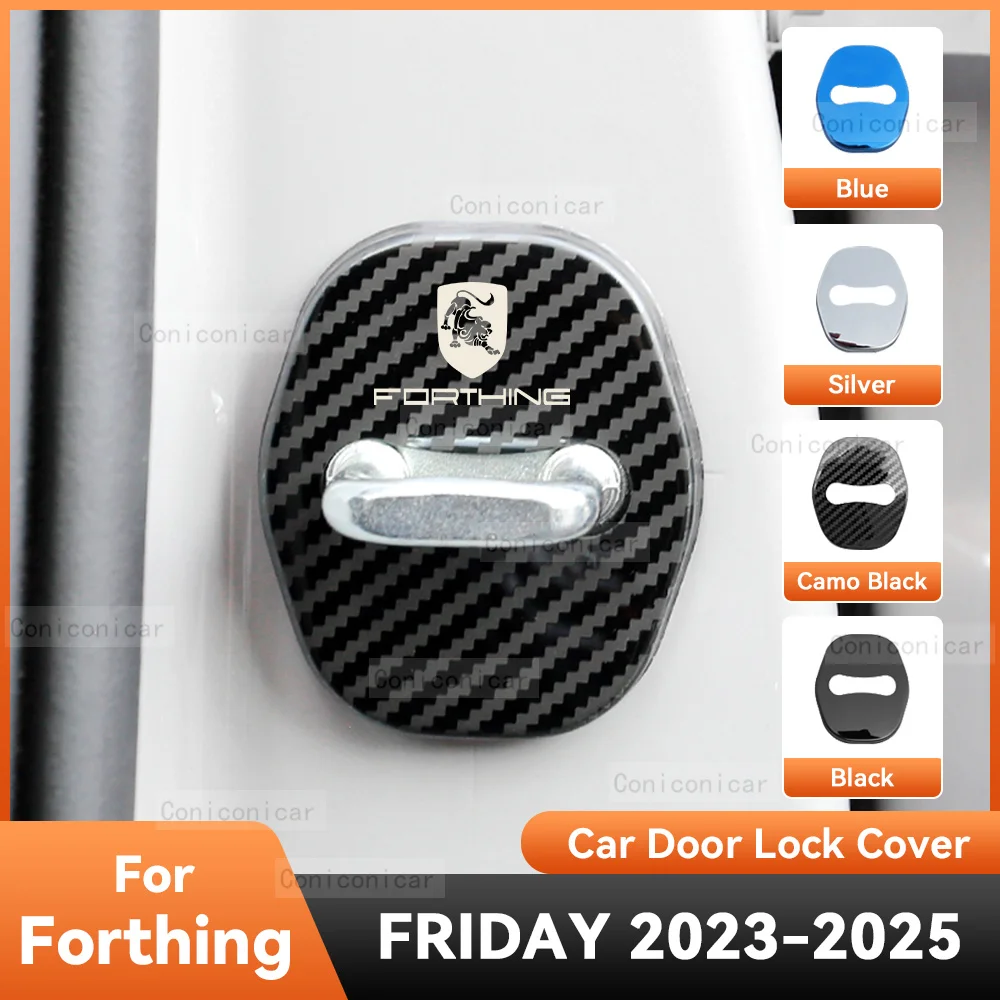 For FORTHING FRIDAY 2023-2025 Accessories Car Door Lock Protect Cover Emblems Case Stainless Steel Decoration Protection