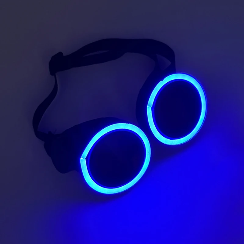 2026 Runde LED-Brille Disco Fluoreszierende Party-Punk-Leuchtbrille für Männer und Frauen Bar Nachtclub Neon-Brille Musik-Konzert-Zubehör – Detail 5