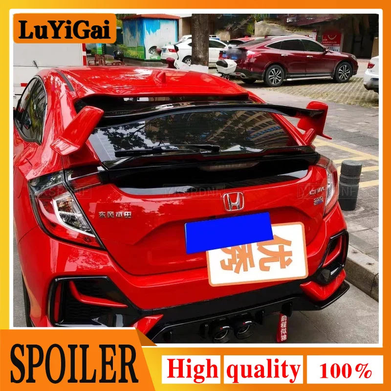 

Задний спойлер для хэтчбека Honda Civic 2016, 2017, 2018, 2019, 2020 10-го поколения FK7, тип R, стиль тюнинга крыши, крыши, крыла, багажника, украшение для губ