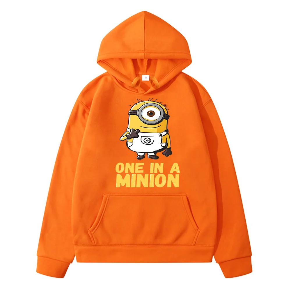 Cartoon One in A Minions Kids Hoodies Printing Hoodies Kawaii Girls/Boys Winter Hooded Pullovers Sudaderas Tops Cute Sweatshirts