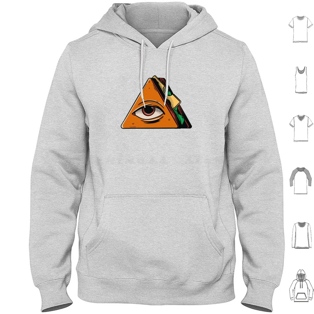 Illuminati All-Seeing Sandwich Hoodie Cotton Long Sleeve Capitalism Clever Eye Free Good Government President Politics