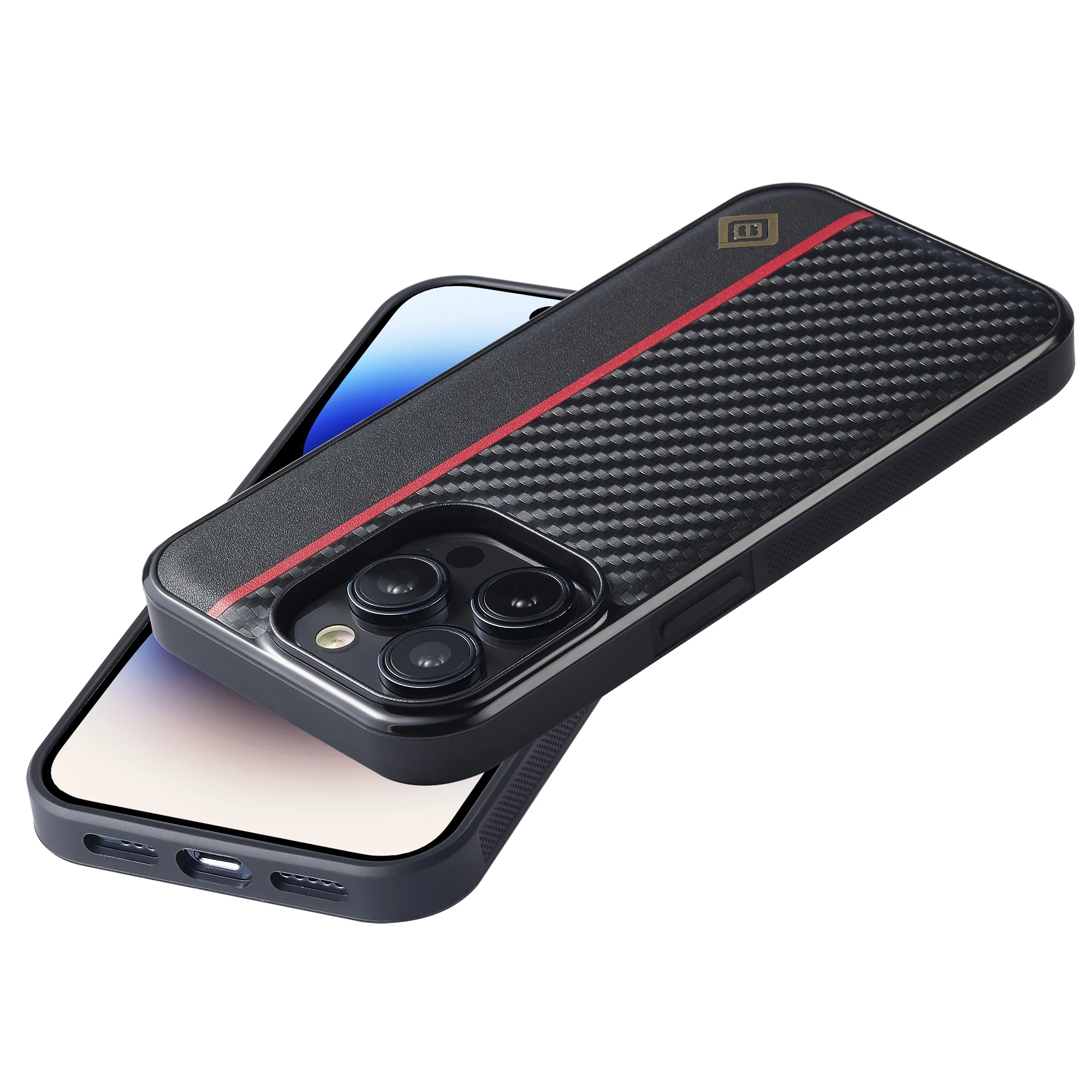 Carbon Fiber PU Leather Case For iPhone 17 16 14 15 Pro Max Air 13 11 12 Pro XR XS 8 7 Plus SE Protection Antiski Business Cover
