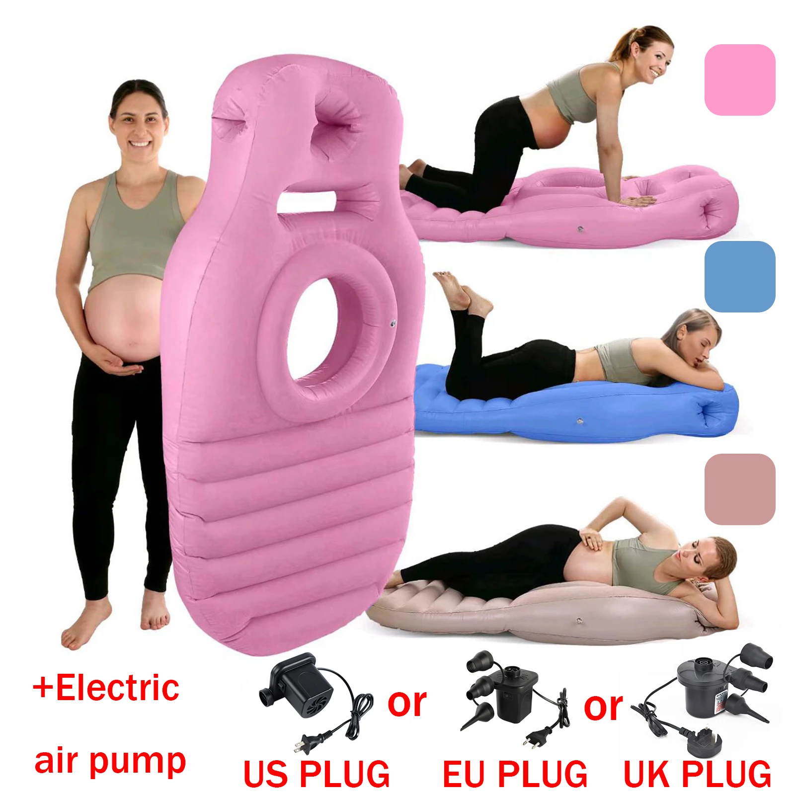 Almohada inflable para embarazo, estera de Yoga para mujeres embarazadas, colchón inflable, maternidad, cama corporal, almohada, estera para dormir