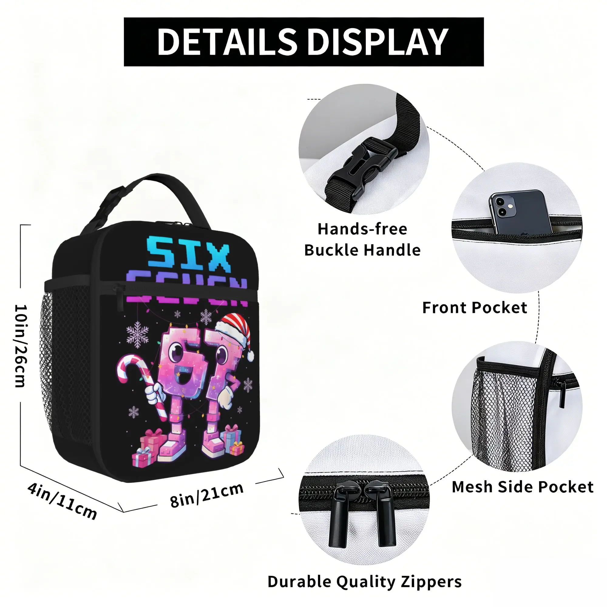 Funny Meme 67 Six Seven Thermal Insulated Lunch Bag for Travel  Portable Food Bag Cooler Thermal Lunch Box
